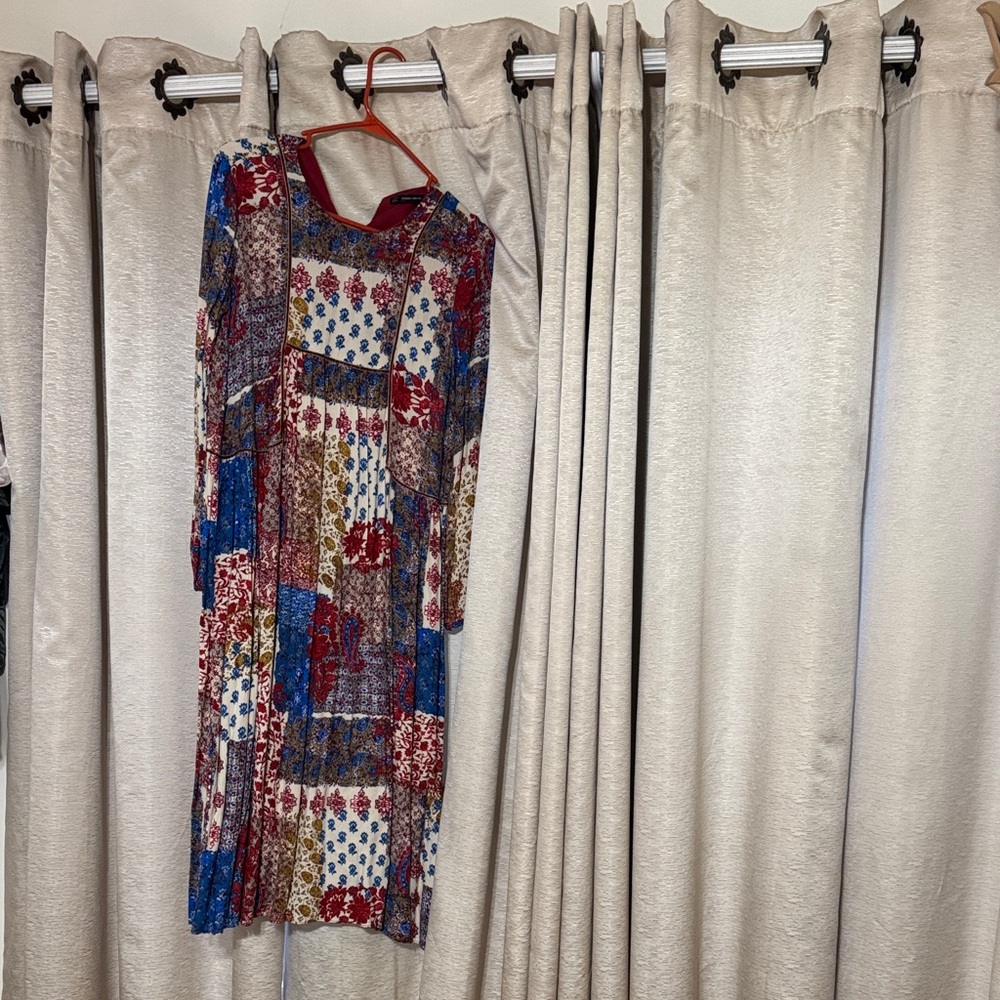 Zara Colorful Long Sleeve Dress